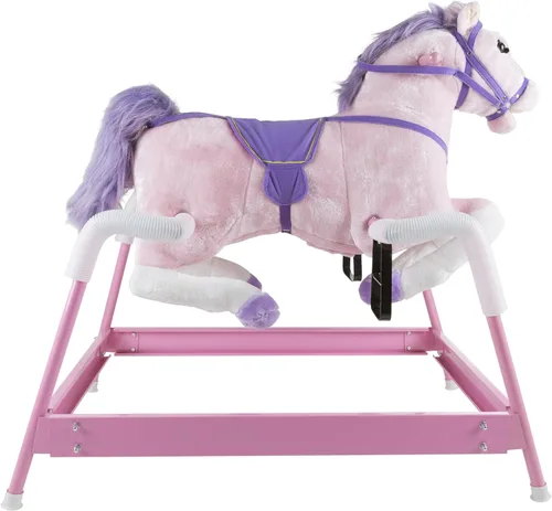 Miniatura 2 de Happy Trails - Juguete de peluche con estribos ajustables y sonidos para niños pequeños a 5 años, color rosa, grande