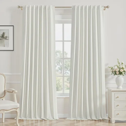 Miniatura 45 de Cortinas opacas de 54 pulgadas de largo para dormitorio, sala de estar, cortinas beige con aislamiento térmico, oscurecimiento de la habitación