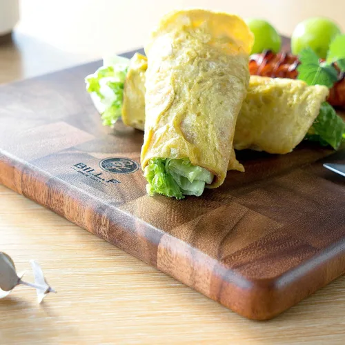 Miniatura 7 de Tabla de cortar de grano final con mango para carne, tabla de queso, verduras, pan, tabla de servir de madera decorativa para cocina y comedor, 13 x