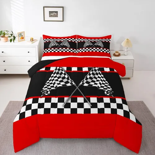 Miniatura 24 de Feelyou Juego de ropa de cama de camión de bomberos, edredón de coche de bomberos y policía para decoración de habitación de niños, tamaño Multi D05