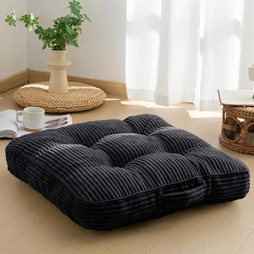 Miniatura 73 de HIGOGOGO Cojín de suelo para adultos, cojín de meditación, grande y redondo, funda de pana copetuda, para sala de estar o yoga, 22 x 22 pulgadas
