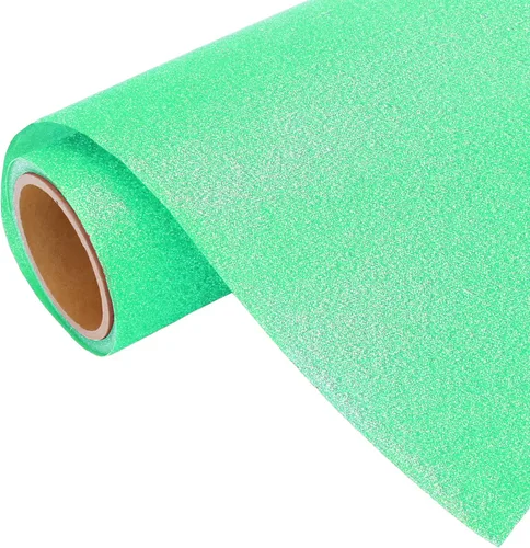Miniatura 41 de Rollo de película de vinilo de transferencia de calor Threadart Glitter Blue de 3 yardas x 20 pulgadas HTV Colores con purpurina Compatible