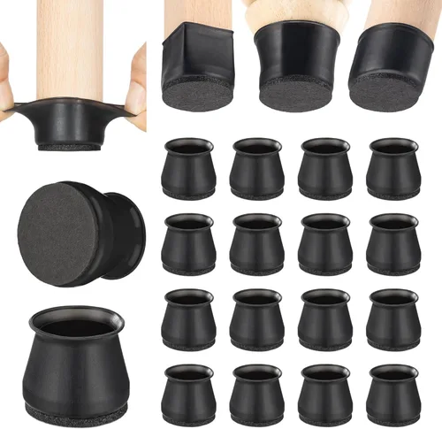 Miniatura 21 de Aneaseit Protectores de suelo para patas de silla, almohadillas de silicona con parte inferior de fieltro para suelos de madera dura y pies