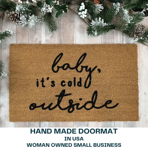 Miniatura 5 de Nickel Designs Christmas Doormat, Heavy Duty Natural Coir Fibers, UV Resistant, Winter Front Porch Decor, Christmas Theme (Standard 18x30 inches)
