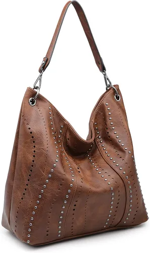 Miniatura 7 de VONMAY Monederos para mujer, bolsos de cuero vegano, grandes tachuelas para damas, bolsas hobo, bolso de mano, bolso de hombro