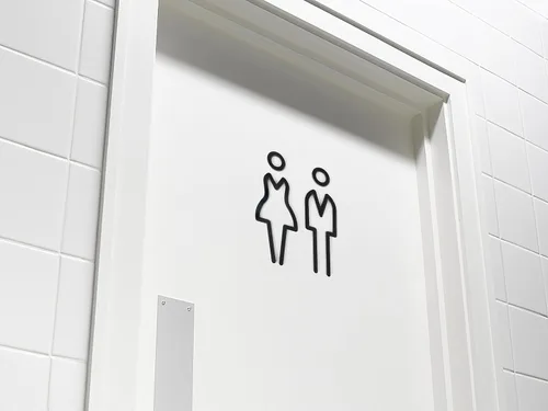 Miniatura 7 de Letrero de baño acrílico con respaldo adhesivo para hombres y mujeres, letreros de puerta de baño, letreros de baño para negocios, señalización