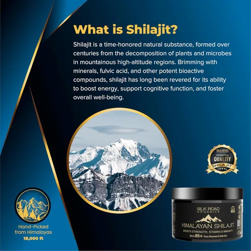 Miniatura 2 de Shilajit Silk Road Organics - Resina pura de Shilajit del Himalaya con más de 85 oligoelementos y ácido fúlvico para energía y apoyo inmunológico