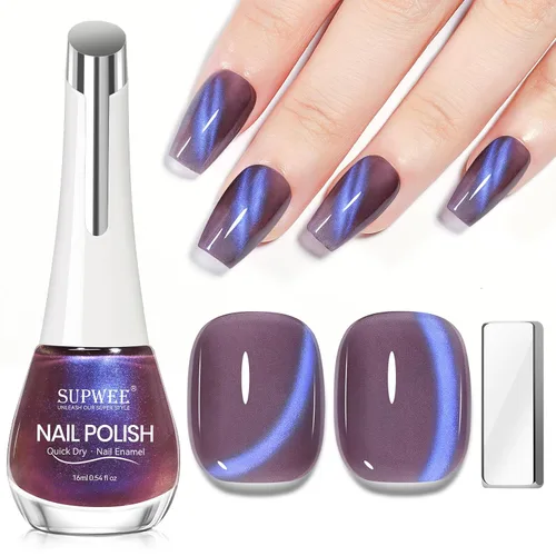 Miniatura 14 de Esmalte de uñas de ojo de gato con perla de sirena, secado rápido, esmalte de uñas magnético sin gel con imán, esmalte de uñas de ojo de gato