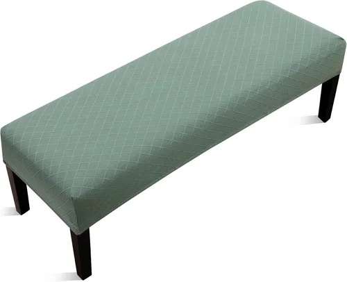 Miniatura 11 de Fuloon - Funda elástica de jacquard para banco de comedor, antipolvo, desmontable, funda para banco lavable, protector de cojín de asiento para Beige