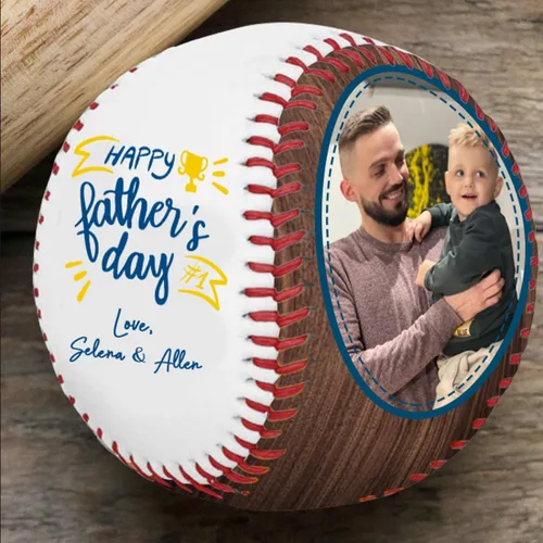 Miniatura 2 de Foto personalizada para el Día del Padre, con tus fotos y texto Béisbol Cumpleaños Día del Padre para papá, marido, abuelo Al mejor padre