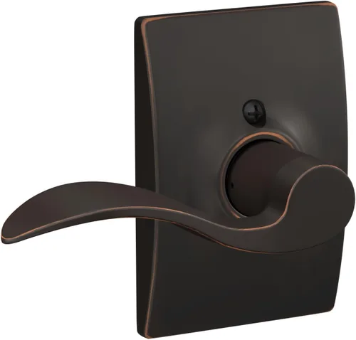 Miniatura 54 de SCHLAGE - Manija de puerta Accent con cerradura de paso libre para pasillo y armario en bronce antiguo - F10 ACC 716 Bronce Envejecido