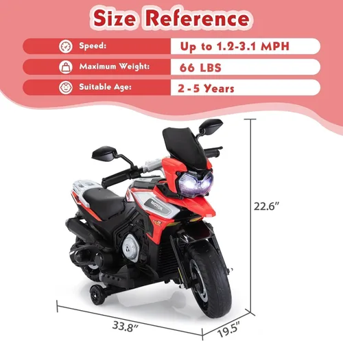 Miniatura 10 de TOBBI - Motocicleta para niños, eléctrica, estilo motocross, bicicleta para niños pequeños con ruedas de entrenamiento, juguetes de 12V, batería