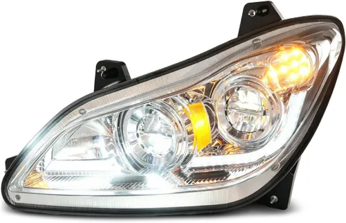 Miniatura 12 de Conjunto de par de faros delanteros LED completos Blackout para camiones semi Kenworth T660 170 T270 T370 T660 T700 2008-2019 DRL Halo Secuencial