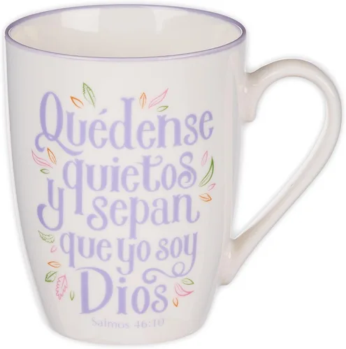 Christian Art Gifts Taza de Café de Cerámica Con Borde Lila - 12 oz. Taza de Café y Té Inspiradora Segura Para Microondas y Lavavajillas Con