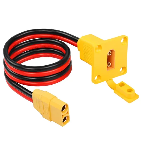 Miniatura 8 de CERRXIAN Cable de panel de montaje macho a hembra XT90 de 1 pie 10AWG XT90 macho con panel de salida a cable hembra para RC Lipo batería FPV Drone