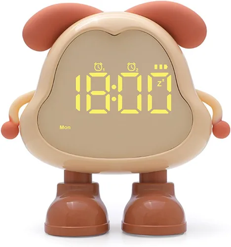 Miniatura 10 de DORA - Reloj despertador para perros para dormitorios de niños y niñas, bonito reloj despertador LED con pantalla digital, entrenador de sueño