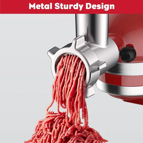 Miniatura 4 de Accesorio para picadora de carne para batidora de pie KitchenAid, picadora de carne para KitchenAid, incluye 3 accesorios para embutir salchichas