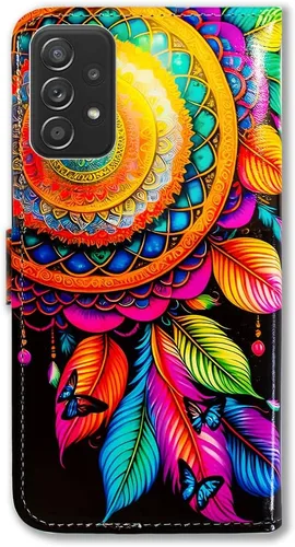 Miniatura 7 de Bcov Case for Galaxy A52 5G,Colorful Floral Dream Catcher Butterfly Leather Flip Phone Case Wallet Cover with Card Slot Holder Kickstand for Samsung