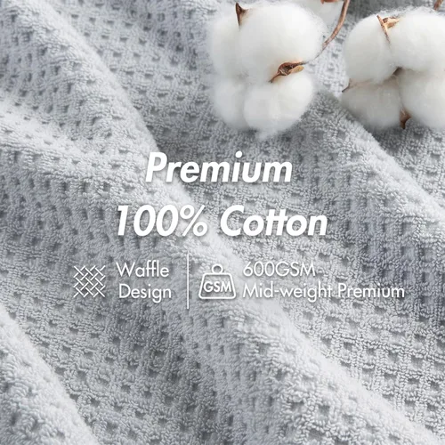 Miniatura 2 de Madison Park Spa Waffle - Juego de toallas de lujo 100 % algodón, tejido de gofre de textura premium, altamente absorbente, secado rápido, ropa