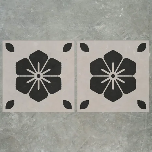 2 plantillas de azulejos con patrón de flores de 12 x 12 pulgadas, plantilla de pintura reutilizable para paredes y pisos, plantillas grandes para