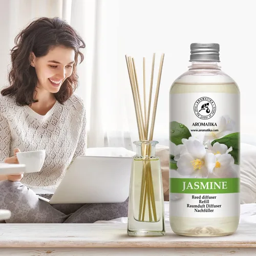 Miniatura 8 de Recambio difusor de varillas con aceite esencial de jazmín, 34 onzas líquidas, 2 x 16.9 fl oz, aceite de fragancia, ambientador de habitación