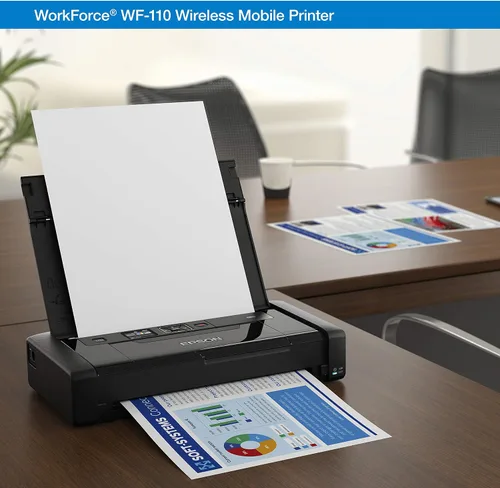 Miniatura 4 de Epson Workforce WF-110 Impresora móvil inalámbrica a color, blanca, pequeña, negra