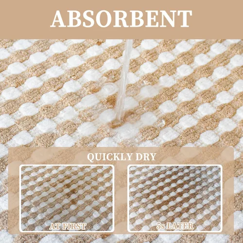 Miniatura 5 de Tapetes de baño antideslizantes delgados para debajo de la puerta, tapetes de baño de secado rápido absorbentes con respaldo de goma trenzado