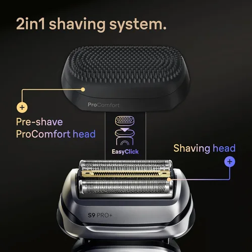 Miniatura 9 de Braun Afeitadora eléctrica Series 9 PRO+, maquinilla de afeitar húmeda y seca, Pro SensoAdapt, centro inteligente 6 en 1, 9697CC, plata