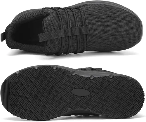 Miniatura 6 de VikoViren Zapatos de trabajo antideslizantes para hombre, para restaurante o servicio de alimentos, transpirables, ligeros, resistentes al agua