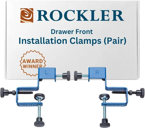 Rockler Abrazaderas de instalación de cajones de gabinete, cajón derecho, izquierdo, herramientas de gabinete, acero, cajón delantero de plástico -