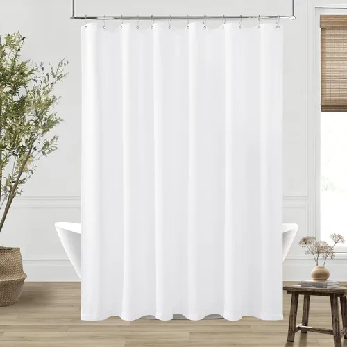 Miniatura 13 de Cortina de ducha de lino de avena 36x72 para cabina de ducha, cortinas neutras grisáceas beige de lino para baño, decoración bohemia de baño