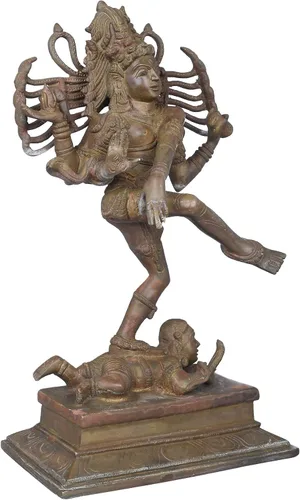 Miniatura 2 de Exotic India Dancing Shiva - Estatua de latón - Color increíble color antiguo Chola