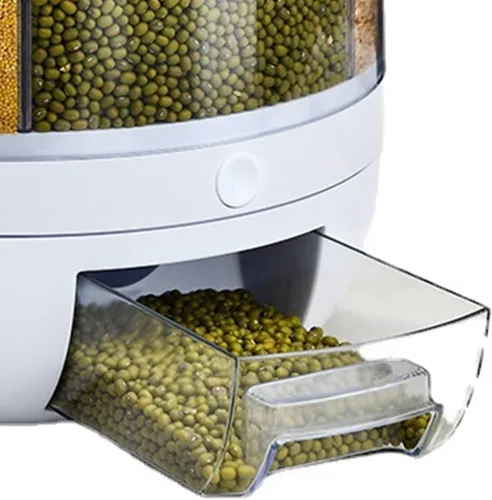 Miniatura 5 de TOPINCN Caja de almacenamiento separada de granos, almacenamiento de arroz a prueba de humedad para el hogar, soporte de arroz, dispensador