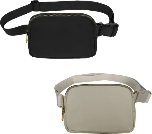 Miniatura 26 de VOROLO Riñonera para mujeres y hombres, bolsa cruzada, bolsa de cinturón con correa ajustable, Rosa, 5,6 pulg.