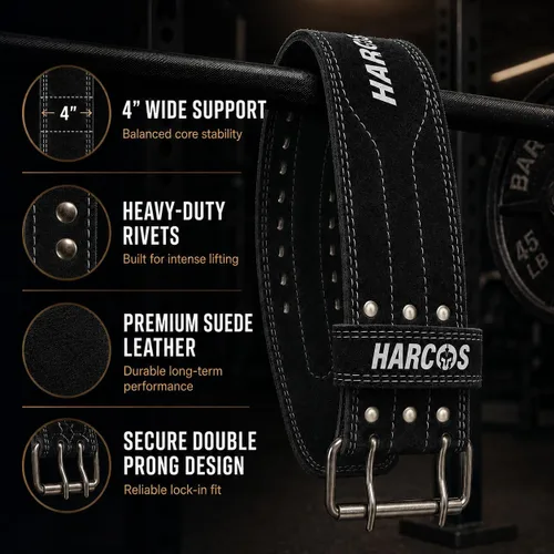 Miniatura 2 de Cinturón de cuero genuino irrompible, no desgarrable de 0.315 in, cinturón de gimnasio pesado para hombres y mujeres, cinturón de entrenamiento