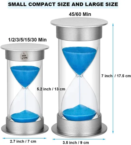 Miniatura 5 de Temporizador de arena de 1 minuto, reloj de arena de plástico de 1 minuto, reloj de arena pequeño de un minuto, temporizador de cristal de arena Azul