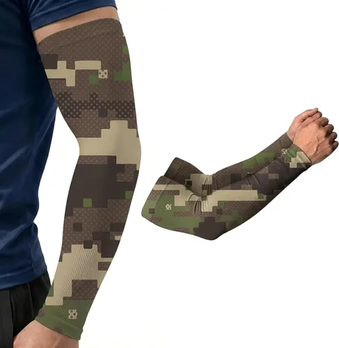 Miniatura 25 de ARMORAY Mangas de brazo para hombres y mujeres, protección solar UV, cubierta de tatuajes, manga deportiva para golf, correr, fútbol verde celestial