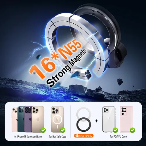 Miniatura 4 de pop-tech Soporte de teléfono de coche para Honda CR-V HR-V 2023 2024 2025 2026: para soporte magnético MagSafe de teléfono celular para accesorios