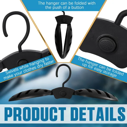 Miniatura 3 de Maitys Wetsuit Hanger Foldable Heavy Duty Surf Hanger with Wide Shoulder, Fast Dry Vented Design for Scuba Diving Suit, Travel Portable Surfing