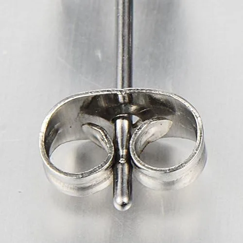 Miniatura 3 de Par de pendientes unisex de acero inoxidable para hombre y mujer