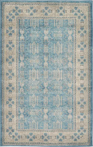 Miniatura 19 de Unique Loom Salzburg Collection - Alfombra clásica de diseño tradicional de inspiración oriental, 2 x 3 pies, color beige y azul
