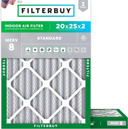 Miniatura 89 de Filterbuy Filtro de aire MERV 8 de 8 x 14 x 1 pulgadas para defensa contra el polvo y las alergias (paquete de 2), filtros electrostáticos plisados