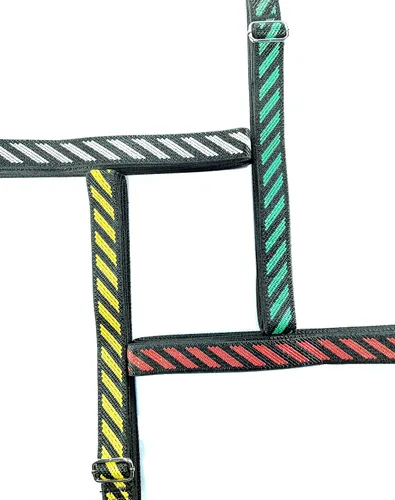 Miniatura 2 de Cuerda elástica plana con ganchos de acero de longitud ajustable de 67 a 126 pulgadas, correa elástica resistente para bicicletas al aire libre