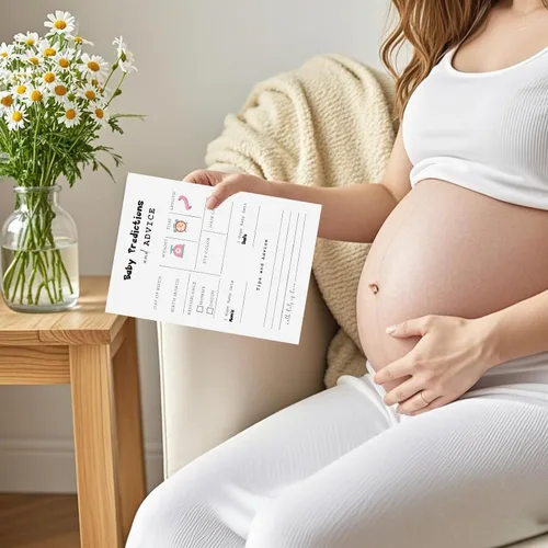 Miniatura 4 de Juegos de baby shower, 40 piezas de juegos de revelación de género, tarjetas de doble cara, 2 juegos – Predicciones y tarjetas de consejos