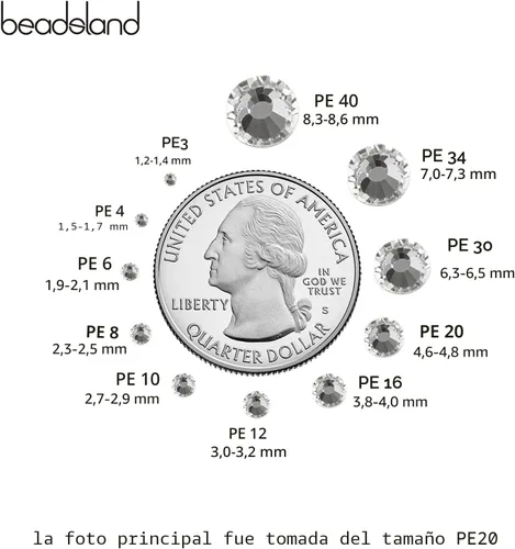 Miniatura 3 de Beadsland Hotfix - 2880 diamantes de imitación de cristal con parte trasera plana para manualidades, ropa, decoración de bricolaje, cristal, SS10