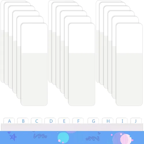 Pestañas adhesivas de índice para marcadores de página, pestañas adhesivas blancas, banderas de página, pestañas de libro para escribir y