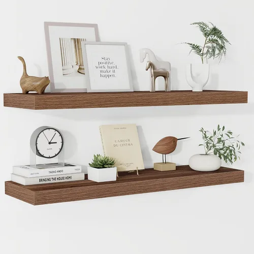 Miniatura 44 de Fun Memories Estantes flotantes – Estante de pared de 9.3 pulgadas de profundidad para decoración y almacenamiento – Estantería de exhibición