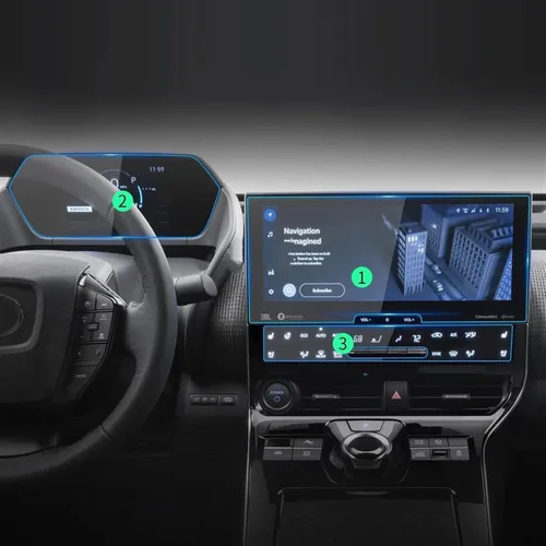 Miniatura 3 de Película protectora de vidrio templado para navegación Carplay Video Protector de pantalla para Toyota BZ4X 2023 Auto Auto Interior Película