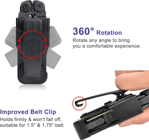 Miniatura 2 de iGuerburn Funda de rotación de 360° para LEATHERMAN Wave & Wave Plus +, soporte para estuche Wave Plus, funda con clip de cinturón Leatherman