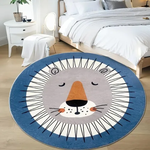 Miniatura 9 de USTIDE Alfombra extra grande para niños, alfombra suave de león, alfombra para dormitorio, alfombra para gatear bebé, alfombra de sala